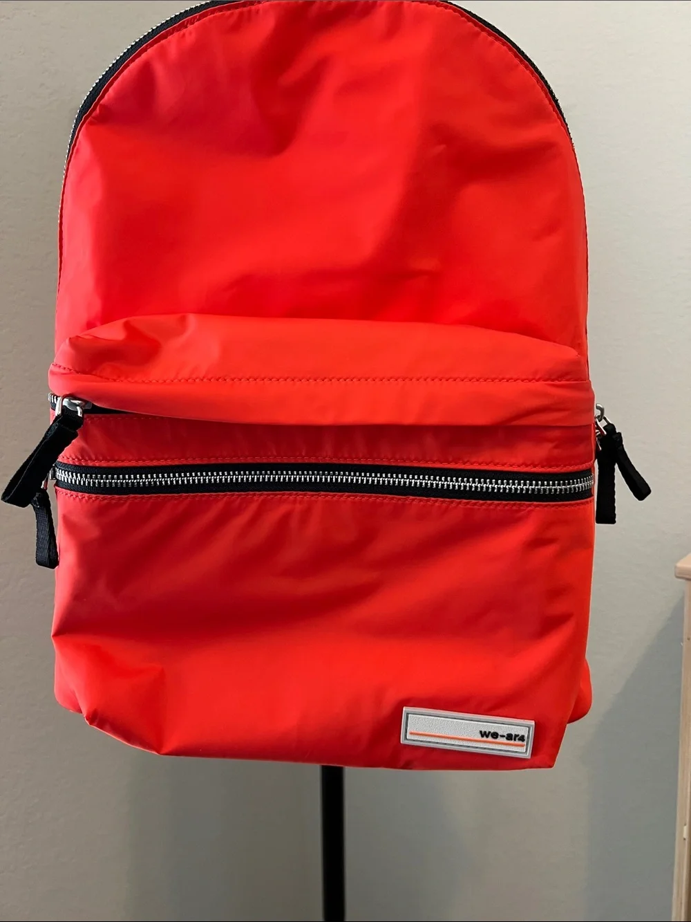Women's Red Nylon Backpack